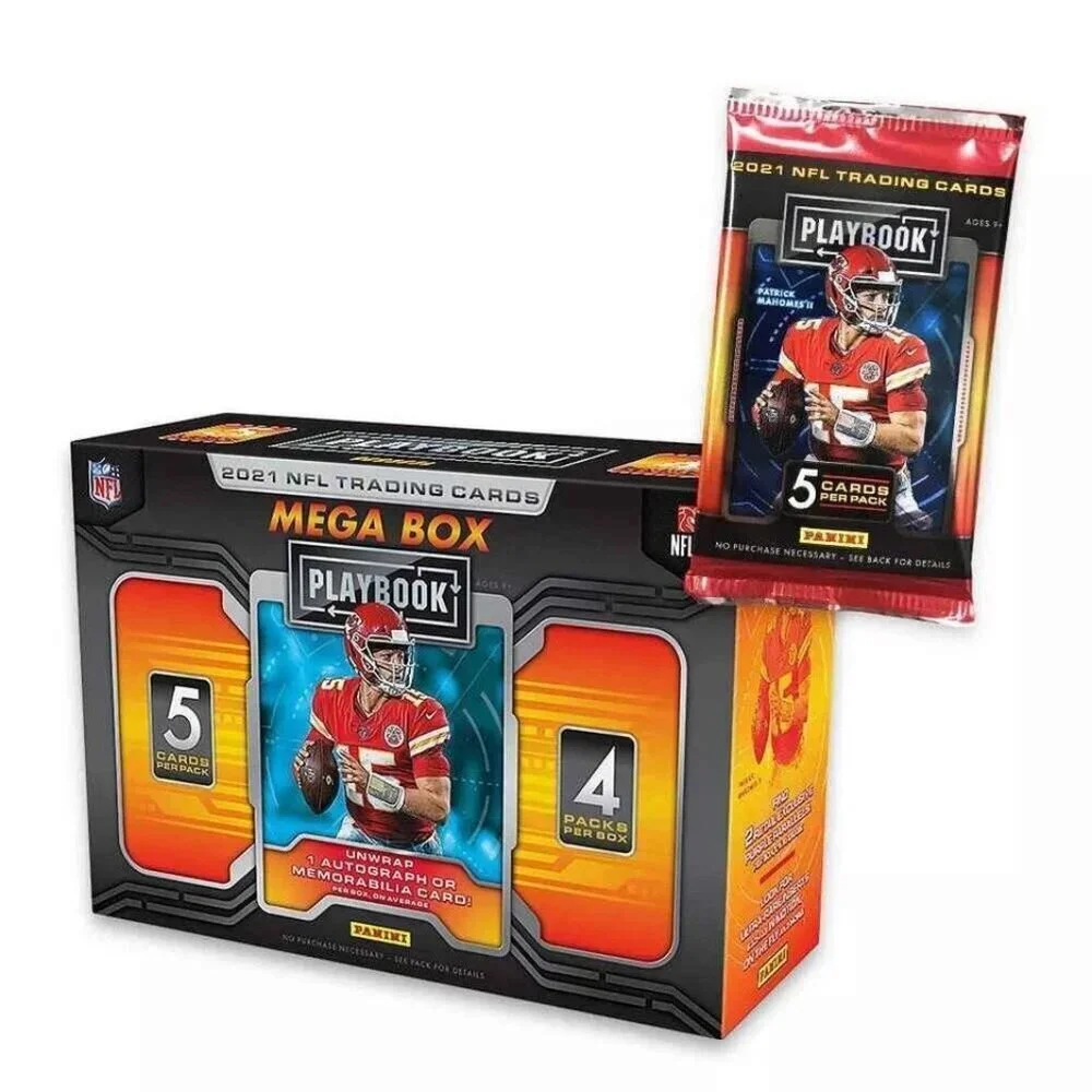 2 Box Lot 2021 Playbook NFL Football Mega Box and Hanger Box Auto Or Memorabilia